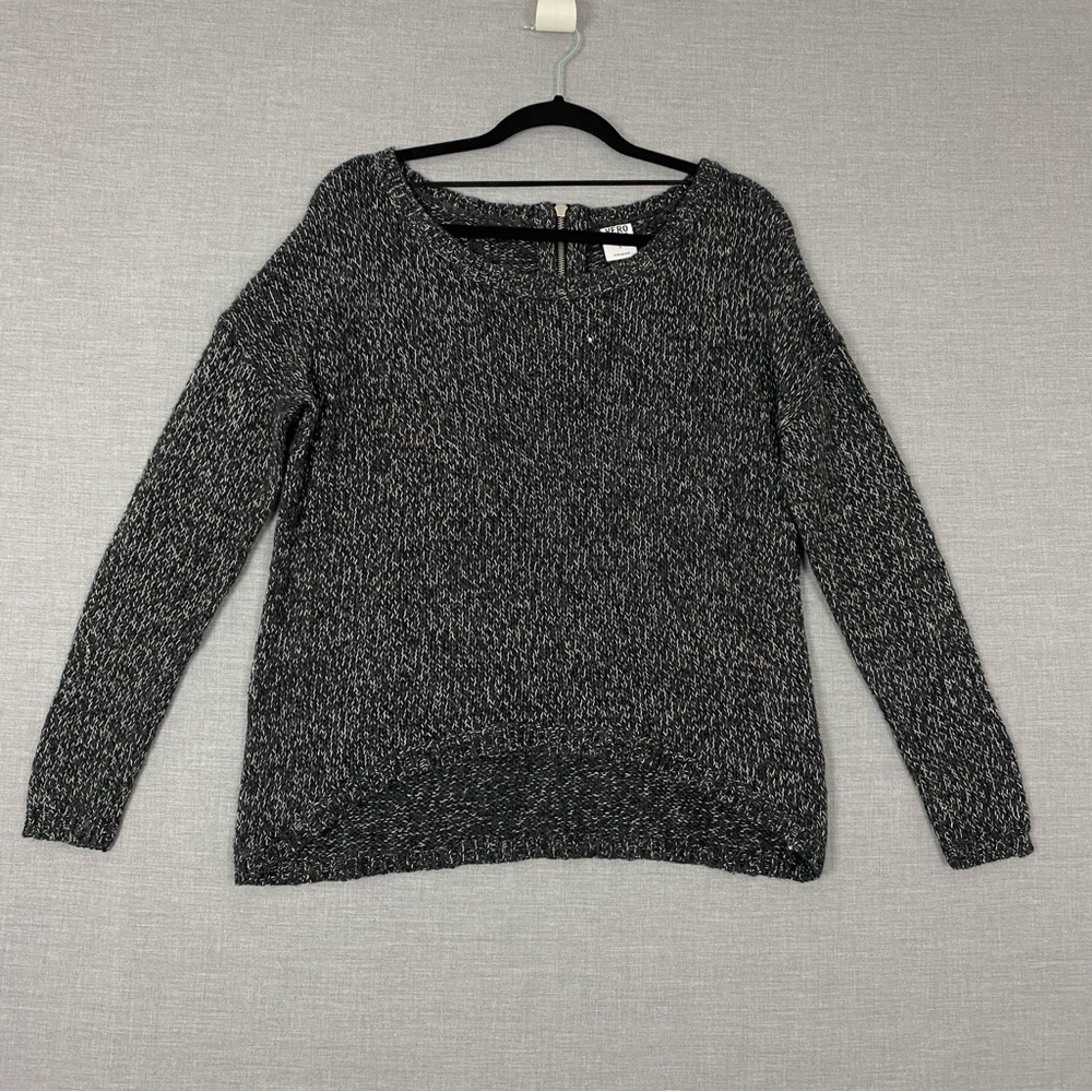 Vero Moda Tango Sweater Pull Over Sz Small Grey Loose Knit Stretchy Zipper Back